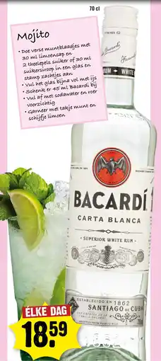 Dirck 3 BACARDI CARTA BLANCA aanbieding