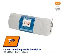 Action La Maison Rêve percale hoeslaken aanbieding
