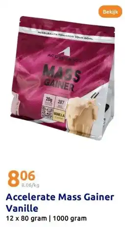 Action Accelerate Mass Gainer Vanille aanbieding