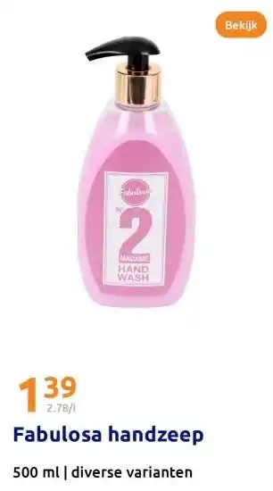 Action Fabulosa handzeep aanbieding