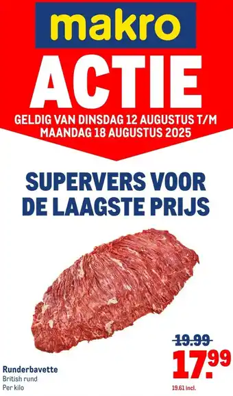 Makro Runderbavette aanbieding