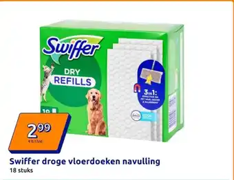 Action Swiffer droge vloerdoeken navulling aanbieding