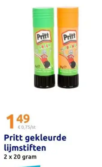Action Pritt gekleurde lijmstiften aanbieding
