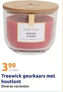Action Treewick geurkaars met houtlont aanbieding