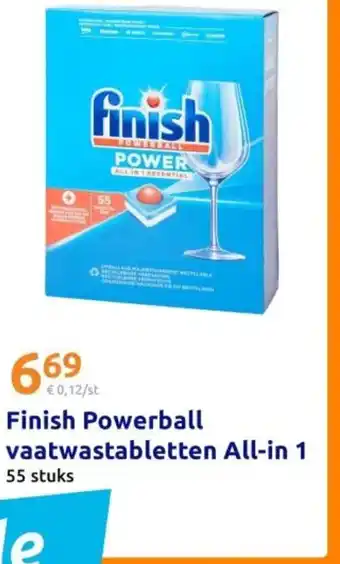 Action Finish Powerball vaatwastabletten All in 1 aanbieding