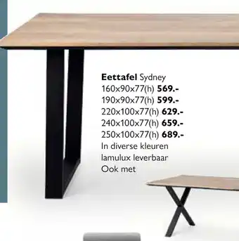 Feelings Wonen Eettafel Sydney aanbieding