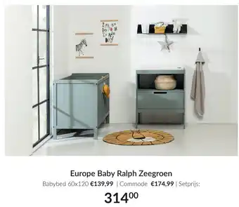 Babypark Europe Baby Babykamer Ralph zeegroen aanbieding