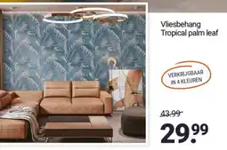 Inter Chalet Vliesbehang Tropical palm leaf aanbieding
