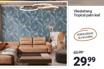 Inter Chalet Vliesbehang Tropical palm leaf aanbieding