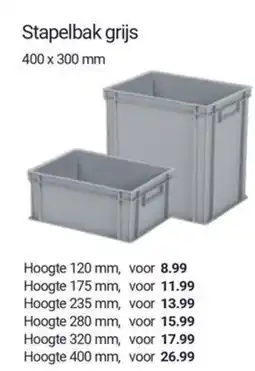 Inter Chalet Stapelbak grijs aanbieding