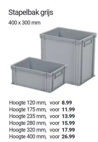 Inter Chalet Stapelbak grijs aanbieding
