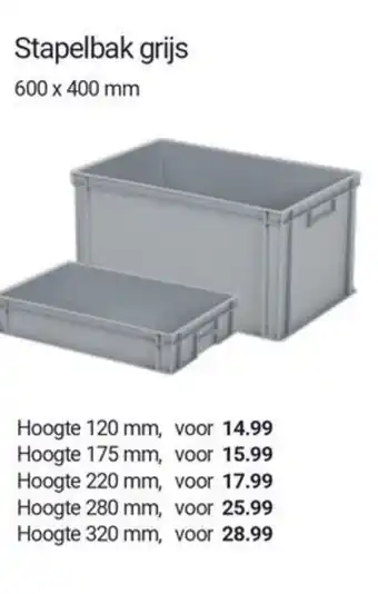 Inter Chalet Stapelbak grijs aanbieding