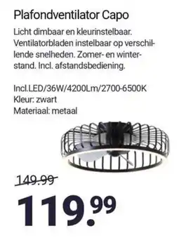 Inter Chalet Plafondventilator Capo aanbieding