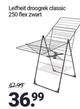 Inter Chalet Leifheit droogrek classic 250 flex zwart aanbieding