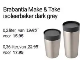 Inter Chalet Brabantia Make & Take isoleerbeker dark grey aanbieding