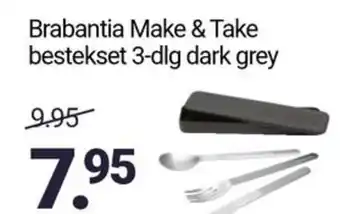 Inter Chalet Brabantia Make & Take bestekset 3-dlg dark grey aanbieding