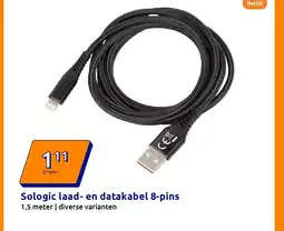 Action Sologic laad en datakabel 8-pins aanbieding