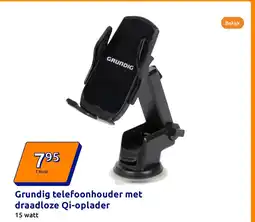 Action Grundig telefoonhouder met draadloze Qi-oplader aanbieding