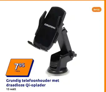 Action Grundig telefoonhouder met draadloze Qi-oplader aanbieding