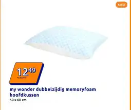Action my wonder dubbelzijdig memoryfoam hoofdkussen aanbieding