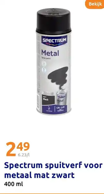 Action Spectrum spuitverf voor metaal mat zwart aanbieding