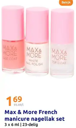 Action Max & More French manicure nagellak set aanbieding