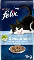 Bol.com Felix Senior Sensations - Kattenvoer Droogvoer - Kip Kalkoen & Groenten - 4 kg aanbieding