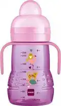 Bol.com MAM Trainer+ | MAM drinkbeker | MAM drinkfles | Roze | 220ML aanbieding