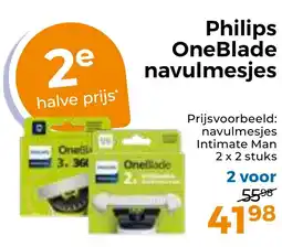 Trekpleister Philips OneBlade navulmesjes aanbieding