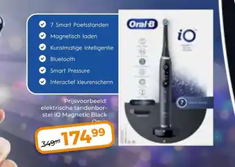 Trekpleister Oral-B elektrische tandenbor stel iO Magnetic Black aanbieding