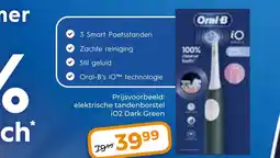 Trekpleister Oral-B's elektrische tandenborstel iO2 Dark Green aanbieding