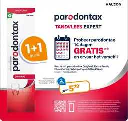 Trekpleister Keuze uit parodontax Original, Extra Fresh, Fluoride vrij, Whitening en Ultra Clean. aanbieding