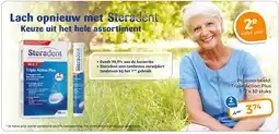 Trekpleister Lach opnieuw met Steradent Keuze uit het hele assortiment aanbieding