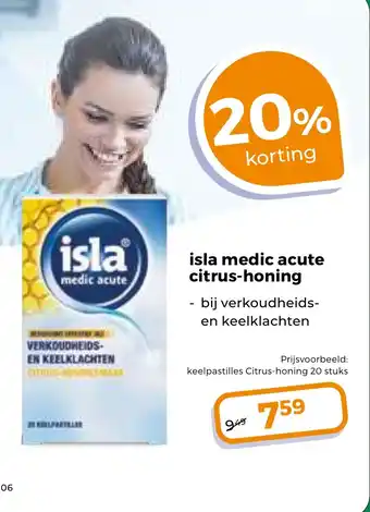 Trekpleister Isla medic acute citrus honing aanbieding