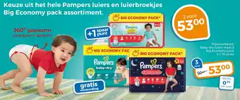 Trekpleister Keuze uit het hele Pampers luiers en luierbroekjes Big Economy pack assortiment. aanbieding