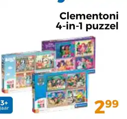 Trekpleister Clementoni 4 in 1 puzzel aanbieding