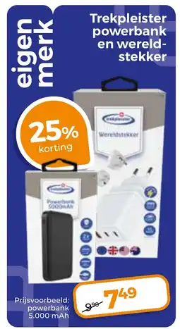 Trekpleister Trekpleister powerbank en wereld stekker aanbieding