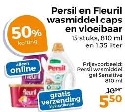 Trekpleister Persil en Fleuril wasmiddel caps en vloeibaar aanbieding