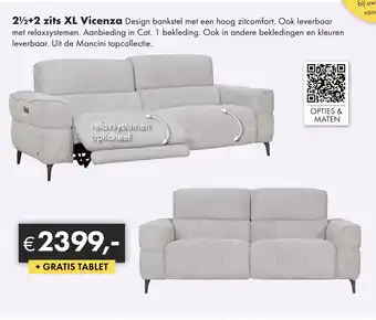 Woonsquare 2 1/2+2 zits XL Vicenza aanbieding