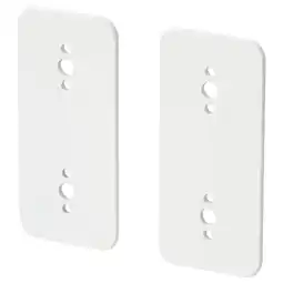 IKEA Twee witte, rechthoekige skÅdis-connectoren voor verticale ophangbordbevestiging, gemaakt van staal aanbieding