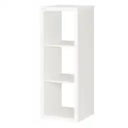 IKEA Witte kallax stellingkast, modern design, drie open lagen, gemaakt van vezelplaat en spaanplaat aanbieding