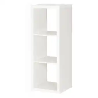 IKEA Witte kallax stellingkast, modern design, drie open lagen, gemaakt van vezelplaat en spaanplaat aanbieding