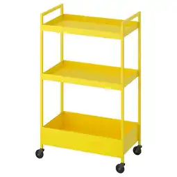 IKEA Felgele metalen trolley met drie niveaus en wielen, perfect voor opslag en organisatie aanbieding