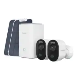 MediaMarkt Reolink Bundle 2 X Argus B350 + Hub 1 Solar Panel Slimme Binnen- / Buitencamera Wit aanbieding