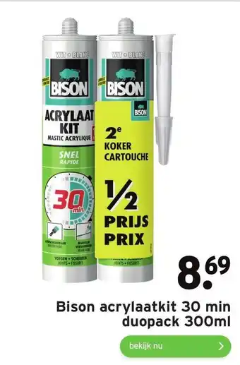 GAMMA Bison acrylaatkit 30 min duopack 300ml aanbieding