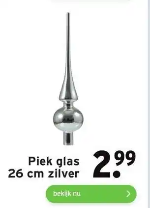 GAMMA Piek glas 26 cm zilver aanbieding