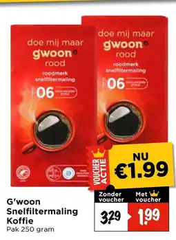 Vomar Voordeelmarkt G'woon Snelfiltermaling Koffie aanbieding