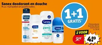 Kruidvat Sanex Deodorant en Douche aanbieding