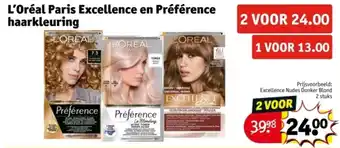 Kruidvat L'Oréal Paris Excellence en Préférence haarkleuring aanbieding