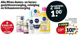Kruidvat Alle Nivea dames- en heren gezichtsverzorging, reiniging en lichaamsverzorging aanbieding